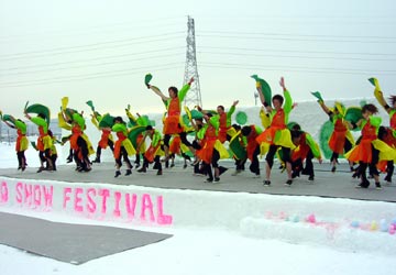 さとらんど会場(寒い中よさこいの熱いステージ) さとらんど会場(寒い中よさこいの熱いステージ)